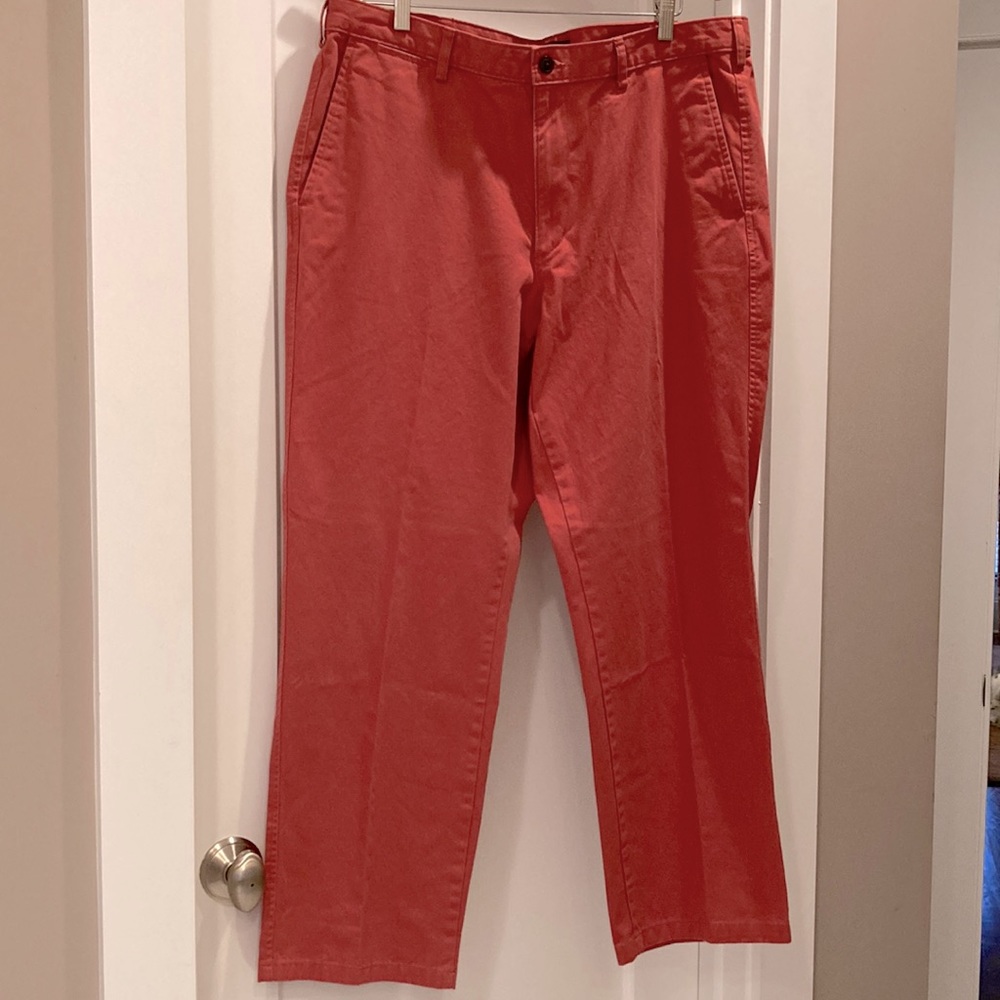Lands End Creamy Red Traditional Fit Chinos 38